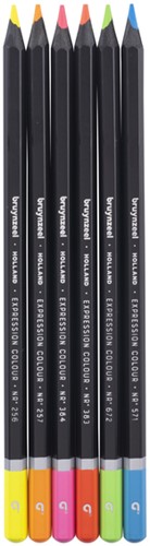 Kleurpotlood Bruynzeel Expression blik à 6 neonkleuren-2