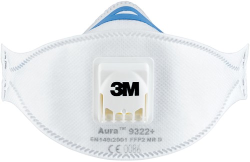 Stofmasker 3M Aura voor schuren 9322 FFP2 met ventiel 2 stuks-3