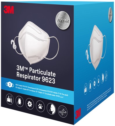 Stofmasker 3M Aura FFP2 KN95 zonder ventiel 3 stuks wegwerp-2