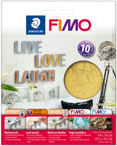 Bladmetaal Staedtler Fimo 8781 14x14cm goud 10 vel