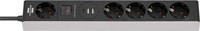 Stekkerdoos Brennenstuhl 5vdig 1+2 USB C Power Delivery 1.5m grijs/zw