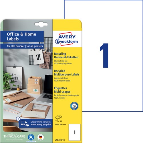 Etiket Avery LR3478-10 210x297mm recycled wit 10 stuks-3