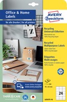 Etiket Avery LR3475-10 70x36mm recycled wit 240 stuks