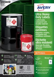 Etiket Avery B7173-50 99x57mm polyethyleen wit 500 stuks
