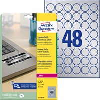 Etiket Avery L6129-20 rond 30mm zilver 960 stuks-3