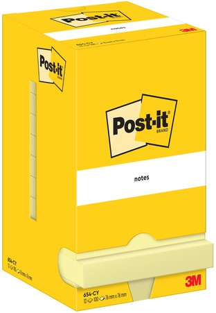 Memoblok Post-it 654 76x76mm geel 12 stuks-3