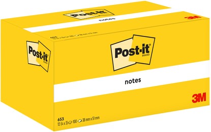 Memoblok Post-it 653 38x51mm geel 3 stuks-2