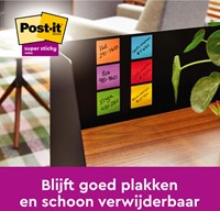Memoblok Post-it Super Sticky Notes 76x76mm colour 8+4 gratis-1