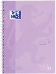 Notitieboek Oxford Touch Europeanbook A4+ 4gaats lijn 160pag paars