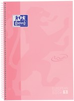 Notitieboek Oxford Touch Europeanbook A4+ 4-gaats lijn 160pag roze