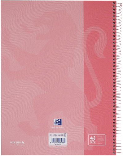 Notitieboek Oxford Touch Europeanbook A4+ 4-gaats lijn 160pag roze-2