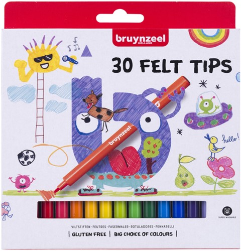 Viltstift Bruynzeel Kids assorti 30 stuks