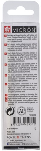 Fineliner Sakura Pigma Micron set à 3 schrijfbreedtes breed zwart-3