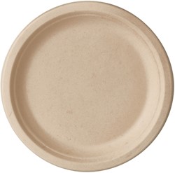 Bord IEZZY Ø170mm suikerriet 50 stuks naturel