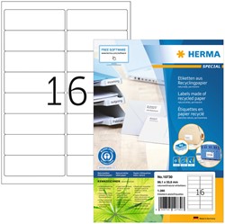 Etiket HERMA recycling 10730 99.1x33.8mm wit 1280 stuks