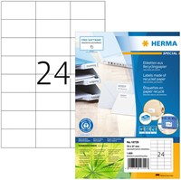 Etiket HERMA recycling 10729 70x37mm wit 1920 stuks