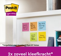 Memoblok Post-it Super Sticky Notes 76x76mm colour 8+4 gratis-2