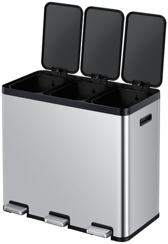 Pedaalemmer EKO Essential Recycler 3x20 liter rvs-2