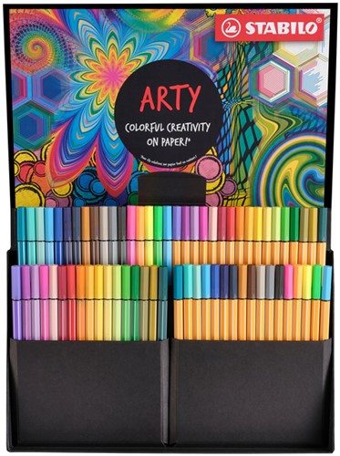 Fineliner STABILO point 88 & Pen 68  Arty creative assorti luxe box à 68 stuks-3