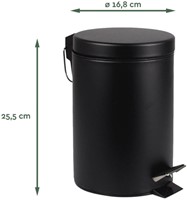 Pedaalemmer BRASQ 3 liter zwart-2