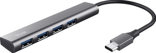 Hub Trust Halyx 4-port USB-C zilver