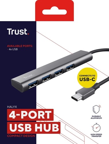 Hub Trust Halyx 4-port USB-C zilver-2