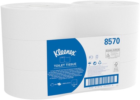 Toiletpapier Kleenex jumbo 2-laags 190m wit 8570-2