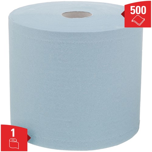Poetspapier WypAll L20 GeneralClean 2-laags 500 vel blauw 7300-2