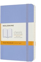 Notitieboek Moleskine pocket 90x140mm lijn soft cover hydrangea blue