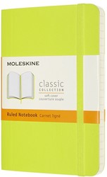 Notitieboek Moleskine pocket 90x140mm lijn soft cover lemon green