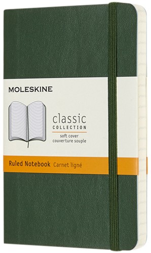 Notitieboek Moleskine pocket 90x140mm lijn soft cover myrtle green