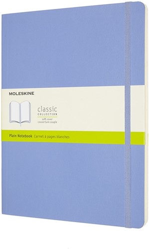 Notitieboek Moleskine XL 190x250mm blanco soft cover hydrangea blue