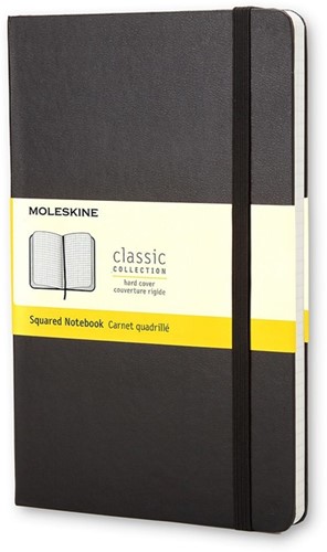 Notitieboek Moleskine pocket 90x140mm ruit 5x5mm hard cover zwart