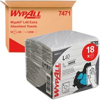 Reinigingsdoek WypAll L40 PowerClean 1-laags 18x56 vel wit 7471