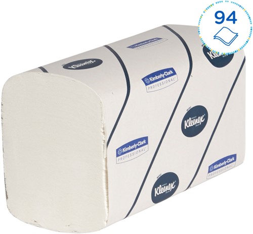 Handdoek Kleenex Ultra i-vouw 2-laags 215x415mm 30x94 vel wit 6772-2
