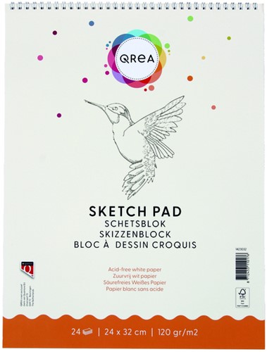 Schetsblok Qrea 24x32 120gr spiraal