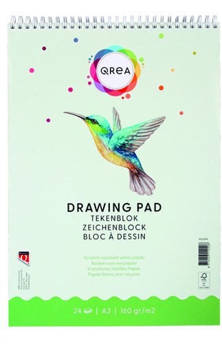 Tekenblok Qrea A3 160gr spiraal