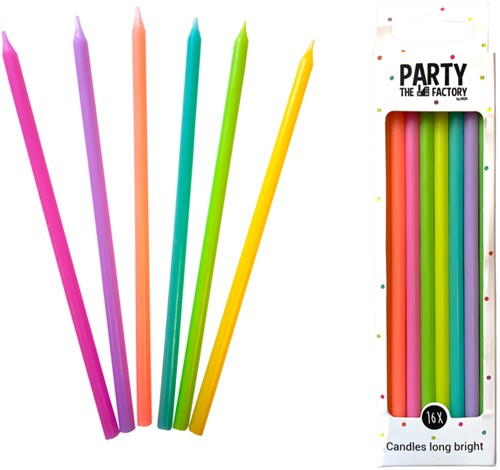 Kaarsjes Haza long bright 15cm 16 stuks assorti-3