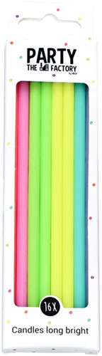 Kaarsjes Haza long bright 15cm 16 stuks assorti-2