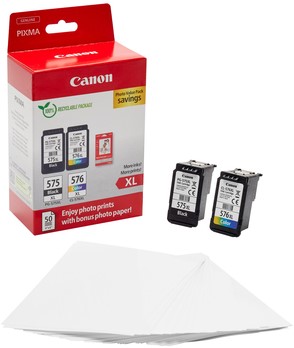 Inktcartridge Canon PG-575XL CL-576XL zw+kl+papier-3