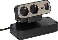 Stekkerdoos Brennenstuhl bureau Estilo 10vdig incl 1 USB C, 1 USB A, 2m zi/zw-6