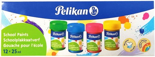 Plakkaatverf Pelikan 25ml assorti doos à 12 potjes-2