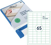 Etiket Rillprint 38x21.2mm mat transparant 1625 stuks