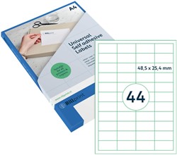 Etiket Rillprint 48.5x25.4mm mat transparant 1100 stuks