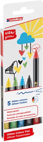 Fineliner edding 1200 fijn glitter assorti set à 5 stuks-2