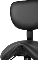 Zadelkruk Office rugleuning hoog harde wielen zw-2