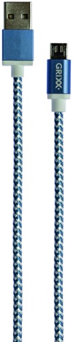 Kabel Grixx Micro USB naar USB-A 3m blauw Wit-3