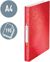 Ringband Leitz WOW A4 2-rings O-mechaniek 32mm PP rood-2