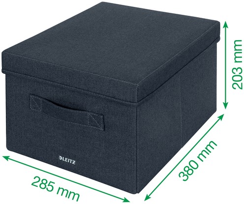Opbergdoos Leitz gestoffeerd met deksel 285x203x380mm grijs 2 st-3