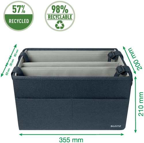 Opbergtas Leitz gestoffeerd 200x210x355mm grijs-2